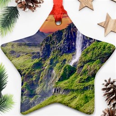 Waterfall Landscape Nature Scenic Star Ornament (two Sides) by Celenk