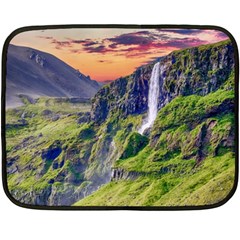 Waterfall Landscape Nature Scenic Fleece Blanket (mini) by Celenk