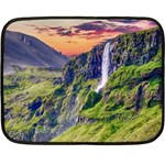 Waterfall Landscape Nature Scenic Fleece Blanket (Mini) 35 x27  Blanket