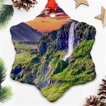 Waterfall Landscape Nature Scenic Ornament (Snowflake) Front