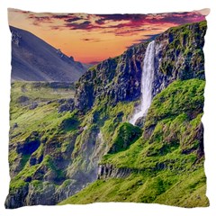 Waterfall Landscape Nature Scenic Large Cushion Case (two Sides) by Celenk