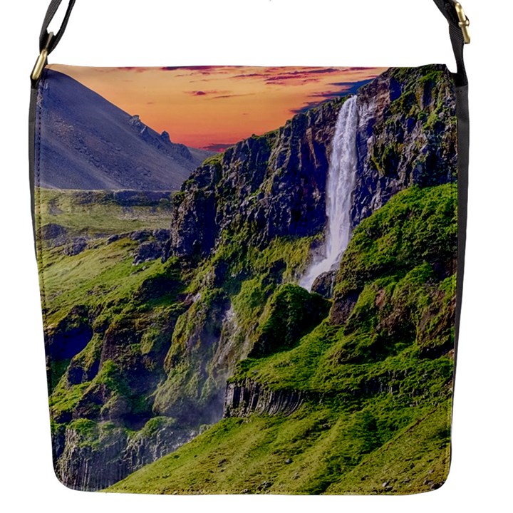 Waterfall Landscape Nature Scenic Flap Messenger Bag (S)