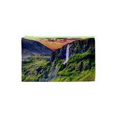 Waterfall Landscape Nature Scenic Cosmetic Bag (xs) by Celenk