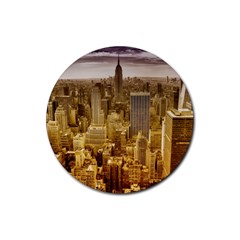 New York Empire State Building Rubber Coaster (round)  by Celenk