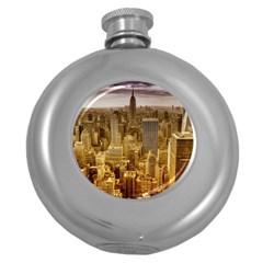 New York Empire State Building Round Hip Flask (5 Oz) by Celenk