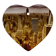 New York Empire State Building Heart Ornament (two Sides)