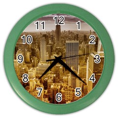 New York Empire State Building Color Wall Clocks by Celenk