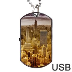 New York Empire State Building Dog Tag Usb Flash (two Sides) by Celenk