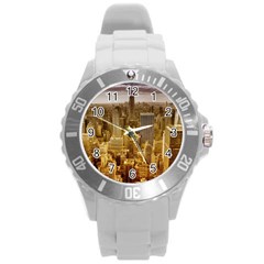 New York Empire State Building Round Plastic Sport Watch (l) by Celenk