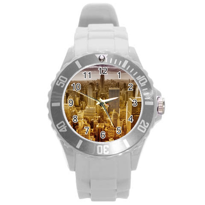 New York Empire State Building Round Plastic Sport Watch (L)