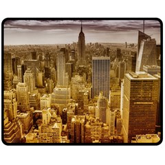 New York Empire State Building Double Sided Fleece Blanket (medium)  by Celenk