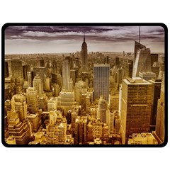 New York Empire State Building Double Sided Fleece Blanket (large)  by Celenk