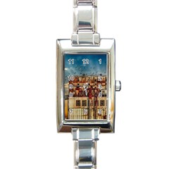 Ruin Abandoned Building Urban Rectangle Italian Charm Watch by Celenk