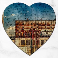 Ruin Abandoned Building Urban Jigsaw Puzzle (heart) by Celenk