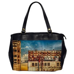 Ruin Abandoned Building Urban Office Handbags (2 Sides)  by Celenk