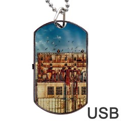 Ruin Abandoned Building Urban Dog Tag Usb Flash (two Sides) by Celenk