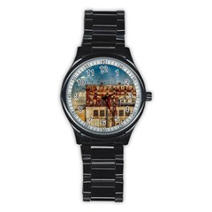 Ruin Abandoned Building Urban Stainless Steel Round Watch by Celenk