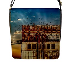 Ruin Abandoned Building Urban Flap Messenger Bag (l)  by Celenk