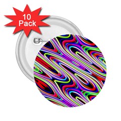 Multi Color Wave Abstract Pattern 2 25  Buttons (10 Pack)  by Celenk