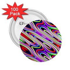 Multi Color Wave Abstract Pattern 2 25  Buttons (100 Pack)  by Celenk