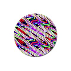 Multi Color Wave Abstract Pattern Magnet 3  (round) by Celenk