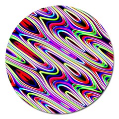 Multi Color Wave Abstract Pattern Magnet 5  (round) by Celenk