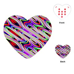 Multi Color Wave Abstract Pattern Playing Cards (heart)  by Celenk