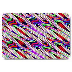 Multi Color Wave Abstract Pattern Large Doormat  by Celenk