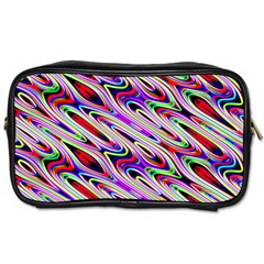 Multi Color Wave Abstract Pattern Toiletries Bags 2-side by Celenk