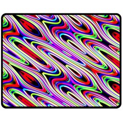 Multi Color Wave Abstract Pattern Fleece Blanket (medium)  by Celenk