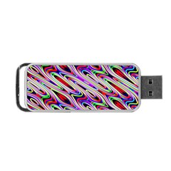 Multi Color Wave Abstract Pattern Portable Usb Flash (one Side) by Celenk