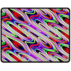 Multi Color Wave Abstract Pattern Double Sided Fleece Blanket (medium)  by Celenk