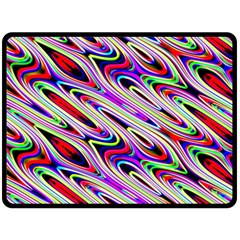 Multi Color Wave Abstract Pattern Double Sided Fleece Blanket (large)  by Celenk