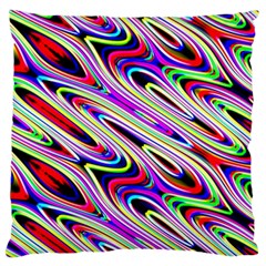 Multi Color Wave Abstract Pattern Large Flano Cushion Case (two Sides) by Celenk