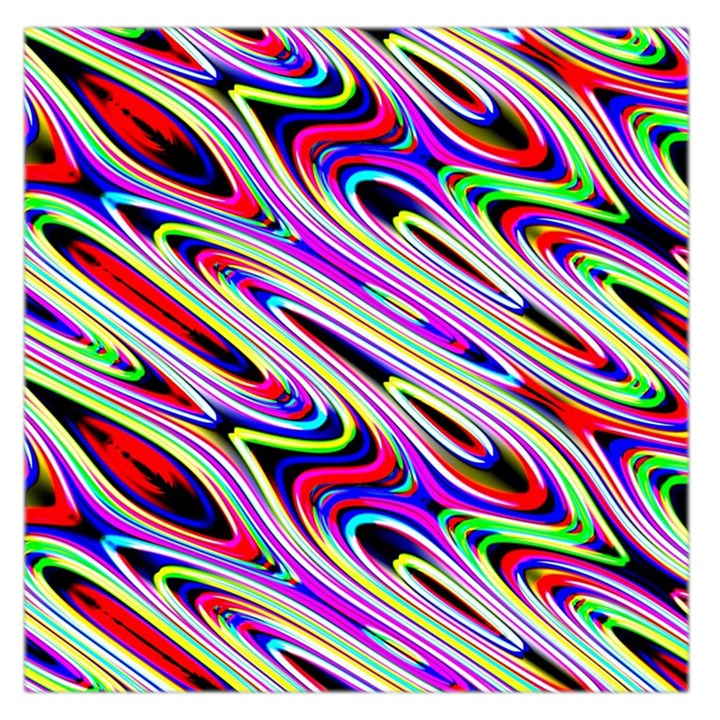 Multi Color Wave Abstract Pattern Large Satin Scarf (Square)