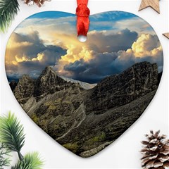 Landscape Clouds Scenic Scenery Ornament (Heart)