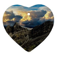 Landscape Clouds Scenic Scenery Heart Ornament (two Sides)