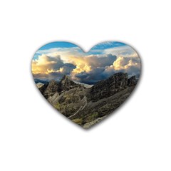 Landscape Clouds Scenic Scenery Rubber Coaster (Heart) 