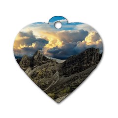 Landscape Clouds Scenic Scenery Dog Tag Heart (Two Sides)