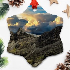 Landscape Clouds Scenic Scenery Snowflake Ornament (two Sides) by Celenk