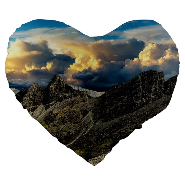 Landscape Clouds Scenic Scenery Large 19  Premium Heart Shape Cushions