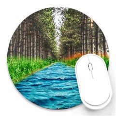 River Forest Landscape Nature Round Mousepads by Celenk