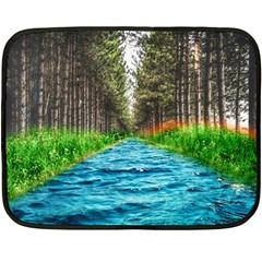 River Forest Landscape Nature Fleece Blanket (mini) by Celenk