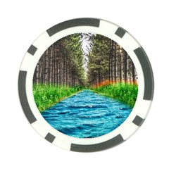 River Forest Landscape Nature Poker Chip Card Guard (10 Pack) by Celenk