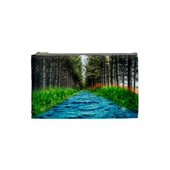 River Forest Landscape Nature Cosmetic Bag (small)  by Celenk