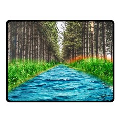 River Forest Landscape Nature Fleece Blanket (small) by Celenk