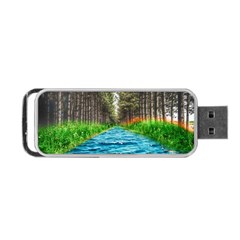 River Forest Landscape Nature Portable Usb Flash (two Sides) by Celenk