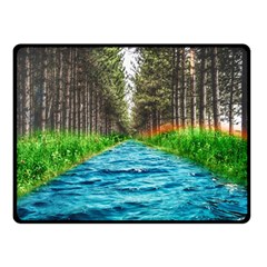 River Forest Landscape Nature Double Sided Fleece Blanket (small)  by Celenk