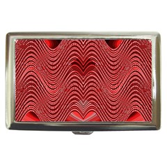 Red Wave Pattern Cigarette Money Cases by Celenk