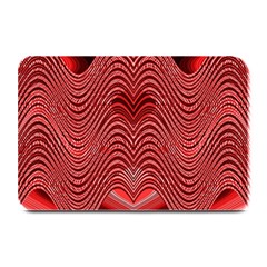 Red Wave Pattern Plate Mats by Celenk